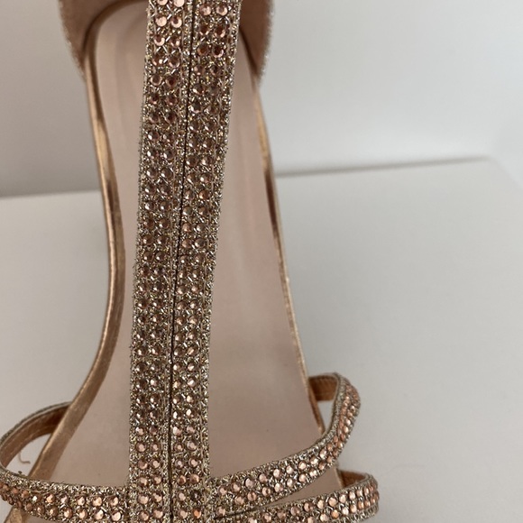 Rose gold studded block heels Davids Bridal Everly Size 8 - Picture 12 of 16